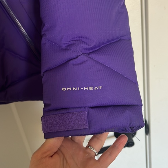 Vivid purple Columbia down Omni-heat jacket-small- removable hood- removable fur - Picture 6 of 14